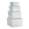 Stockroom Plus Set of 4 Sizes Square Nesting Gift Boxes with Lids for Presents, Decorative Goodie Box for Holidays, Wedding, Birthday, and Party Favors (Holographic Silver)